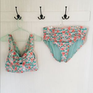 Joe Boxer Floral High Waisted Bikini Swimsuit